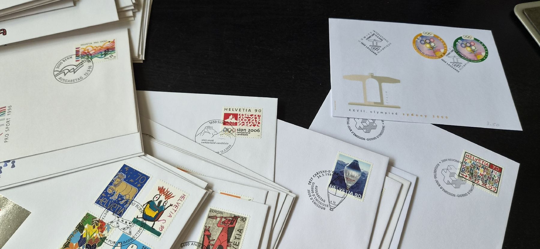 Alle Briefmarken: 148 FDC Briefe Schweizer Post ab 1967 bis 2000 – Gebraucht aus Courgevaux von nih789 8