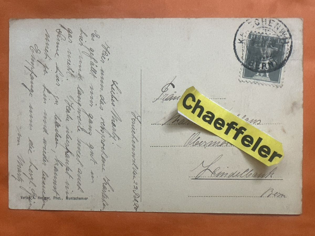 Cartoline postali: 1920 Gruss aus Kriechenwil, Schwanen – Usato da Zürich venduto da Chaeffeler 1