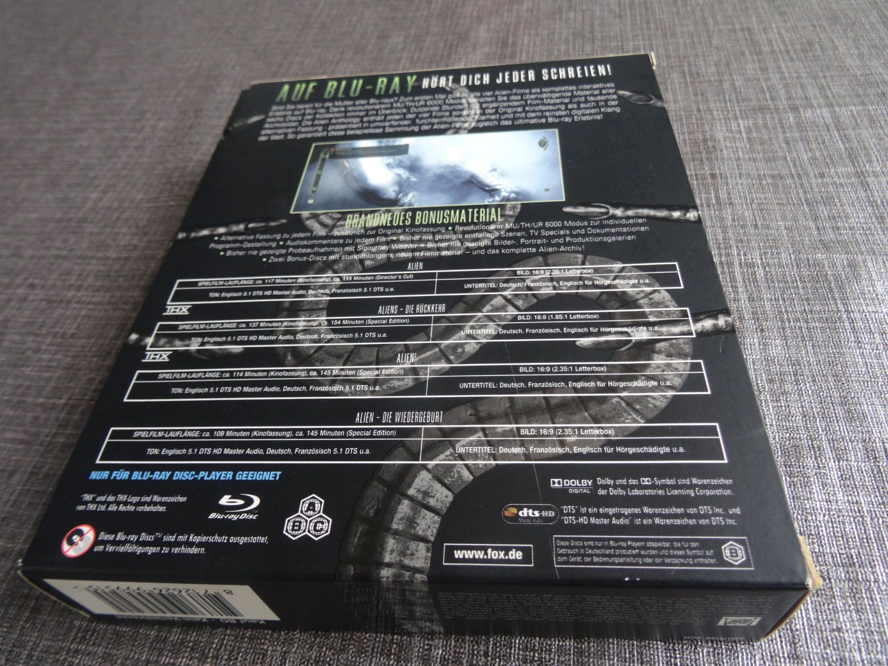 Tous les DVDs: Alien Anthology 1-4 BLU-RAY BOX – D'occasion à Olten par Disc-Verkauf 1