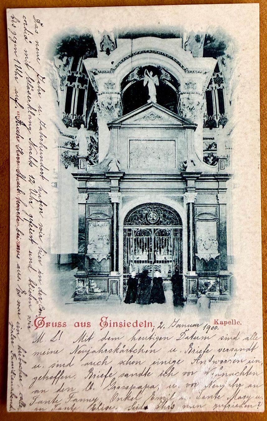 Cartoline postali: Gruss aus Einsiedeln - Kapelle  Litho 1900 – Usato da Lutry venduto da Ediego