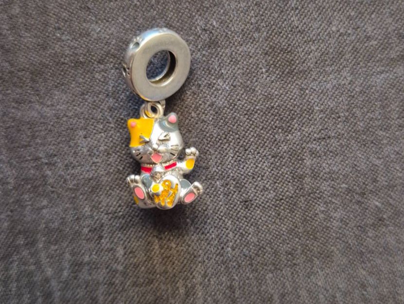 Anhänger: Silber Charm chinesische Katze +Garantie – Neu (gemäss Beschreibung) aus Rotkreuz von Carbone_Bijou-Shop