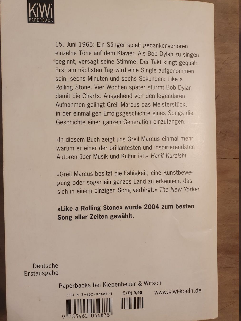 Libri: Bob Dylans Like A Rolling Stone Greil Marcus Kiwi – Usato da Zürich venduto da loosebone 4