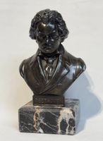 Ancien buste de Beethoven en bronze sur socle en marbre