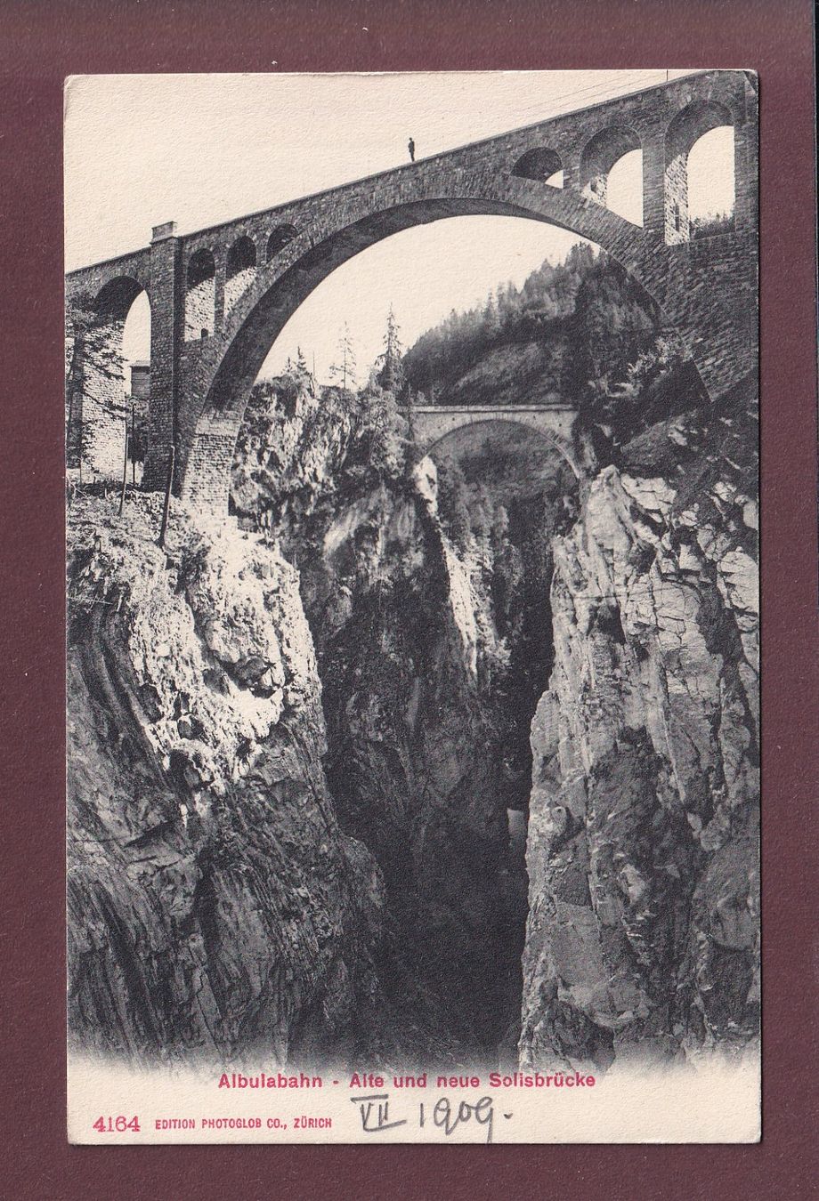 Cartoline postali: Albulabahn - SOLISBRÜCKE – Usato da Pully venduto da nicecards