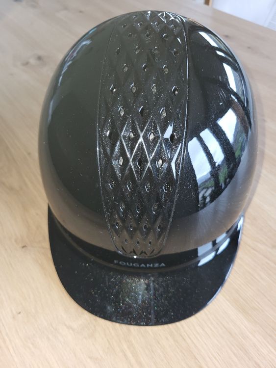 Bombe équitation Casque FOUGANZA Noir Taille 53/55 Cm