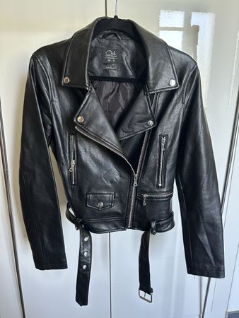 Clockhouse Bikerjacke schwarz Kunstleder Grösse 36