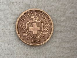 2 centimes/Rappen 1890