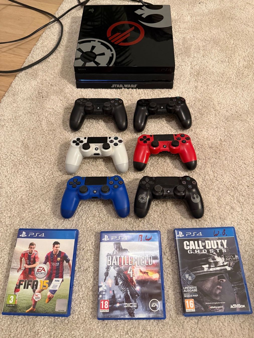 Sony Console: PS4 Star Wars Special Edition 1TB + 6 Controller + 4 Spiele – Usato da Kirchberg BE venduto da simu_79