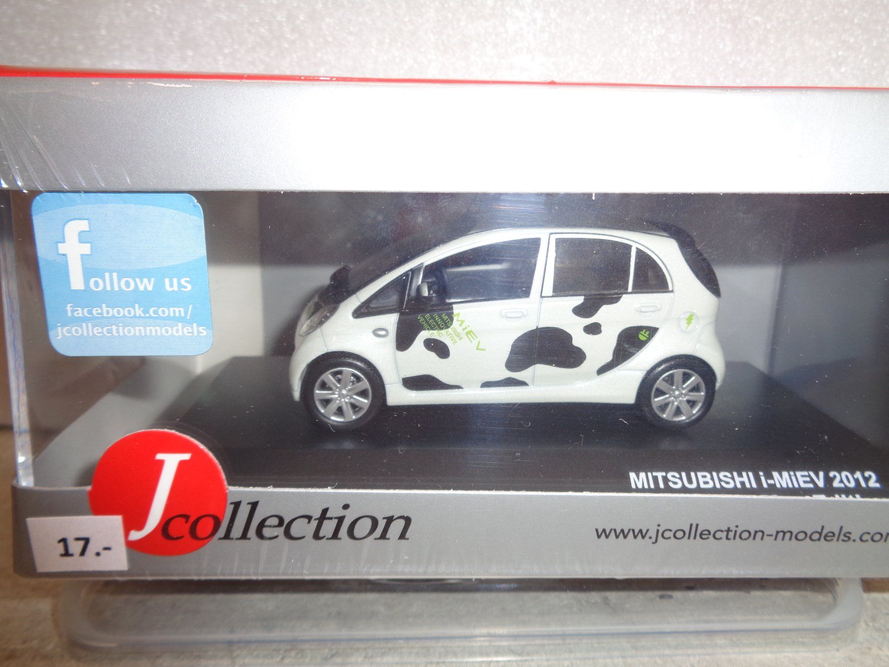 Mitsubishi Modellini d'auto: Jcollection 1:43 Mitsubishi I-Miev 2012 Moo Moo – Nuovo e nell'imballaggio originale da Reconvilier venduto da rallycar