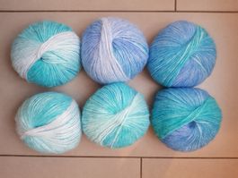 6 x 50 Gramm Wolle 80% Nylon 20%