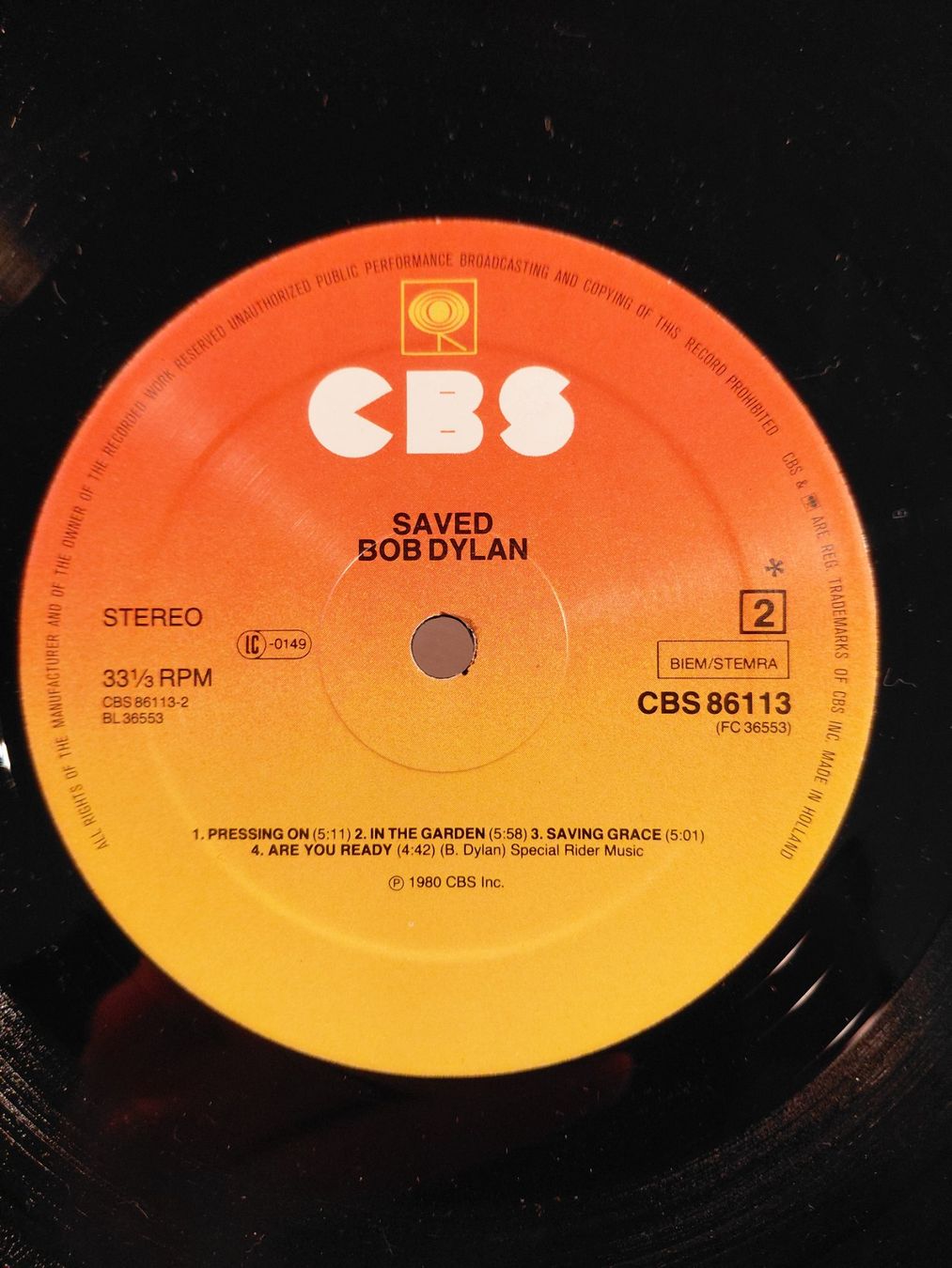 Dischi in vinile: Bob Dylan ‎– Saved – Usato da Winterthur venduto da SilverFR 8