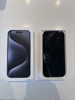 iPhone 15 Pro 128GB Blau Titan Display defekt inkl Hülle
