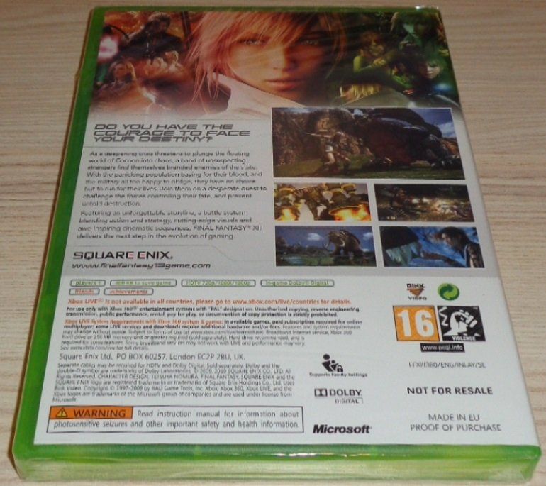 Giochi: Final Fantasy 13 ***SEALED*** (XBOX 360) – Nuovo e nell'imballaggio originale da Thun venduto da Gameparadise 1