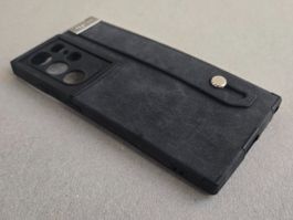 Samsung Galaxy S22 Ultra Hülle Lederoptik Case mit Halter St