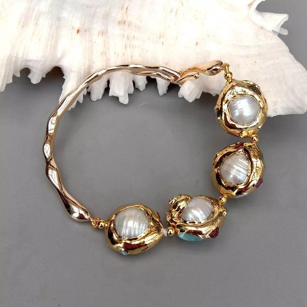 Bracciali & Braccialetti: Lua Design weiss Perlen Armband Echt Bracelet rigide Perle – Nuovo (secondo la descrizione) da Prilly venduto da ilyria73 1