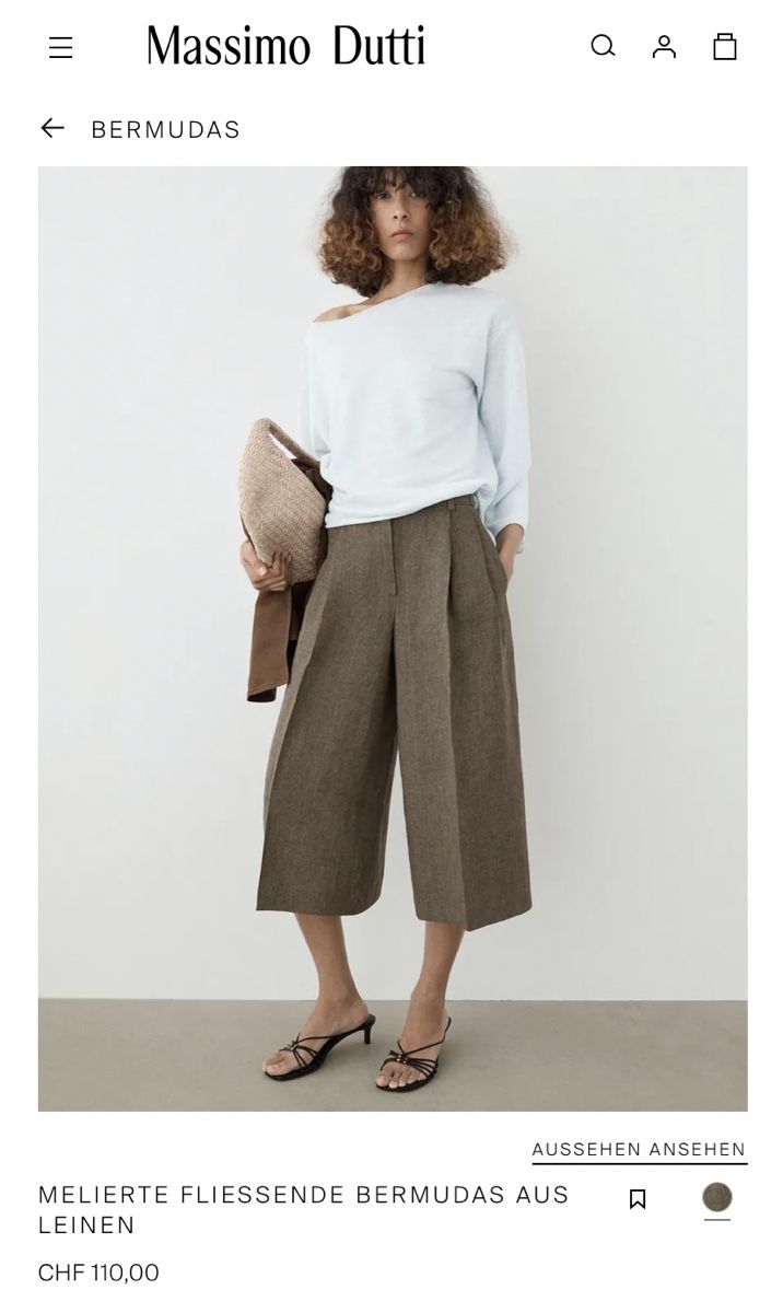 Massimo Dutti Pantaloni: Massimo Dutti Bermudas Leinen, neu – Nuovo (secondo la descrizione) da Zürich venduto da monjoie