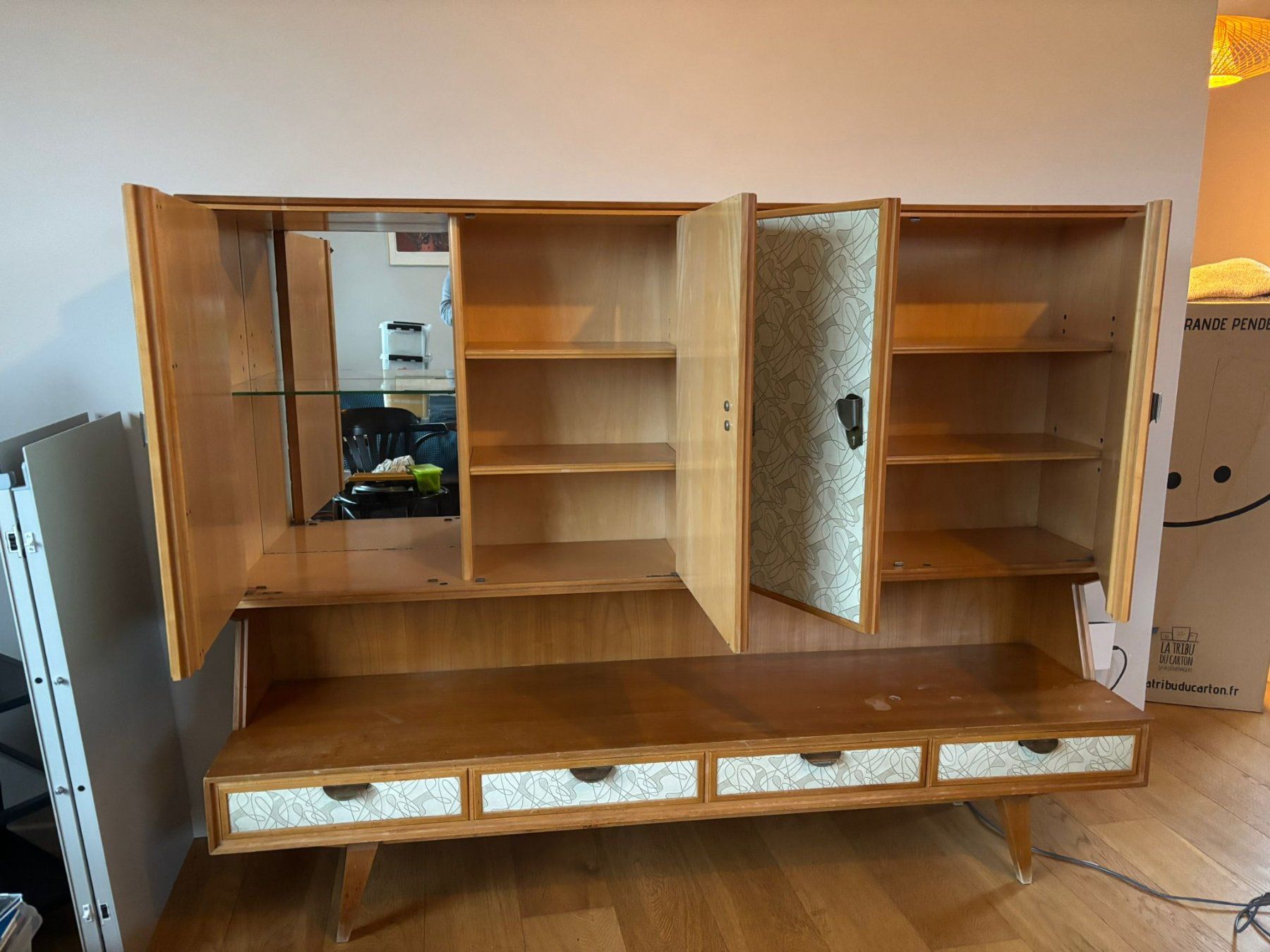 Buffets: Buffet vintage, bois clair, design unique – D'occasion à Vésenaz par AudeS 3