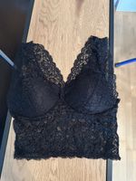 Spitzen Bustier schwarz mit Polsterung Gr. 40 neu!