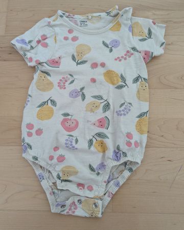 Lindex Baby Body, Gr. 80, Blumenmuster