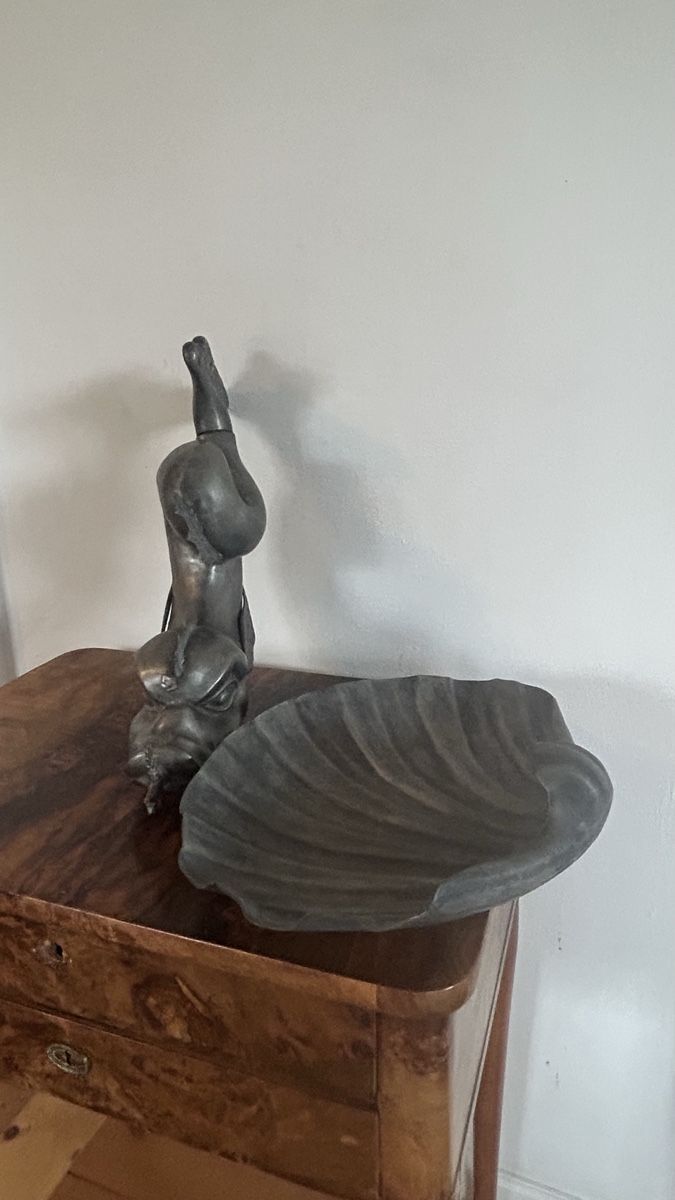 Sculture & Statue: Lavabo Delfin Muschel Zinn – Usato da Riedholz venduto da Frettchen63 1