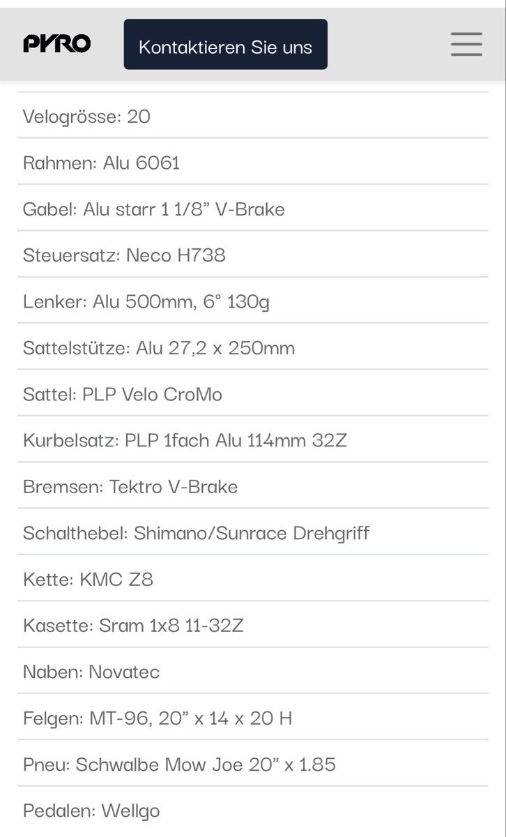 Pyro Vélos: Pyro Bike 20 Small – D'occasion à Reinach BL par sam_99zy 2