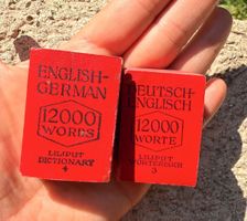 2x Mini Antike Liliput Wörterbücher Deutsch-Englisch Brepols