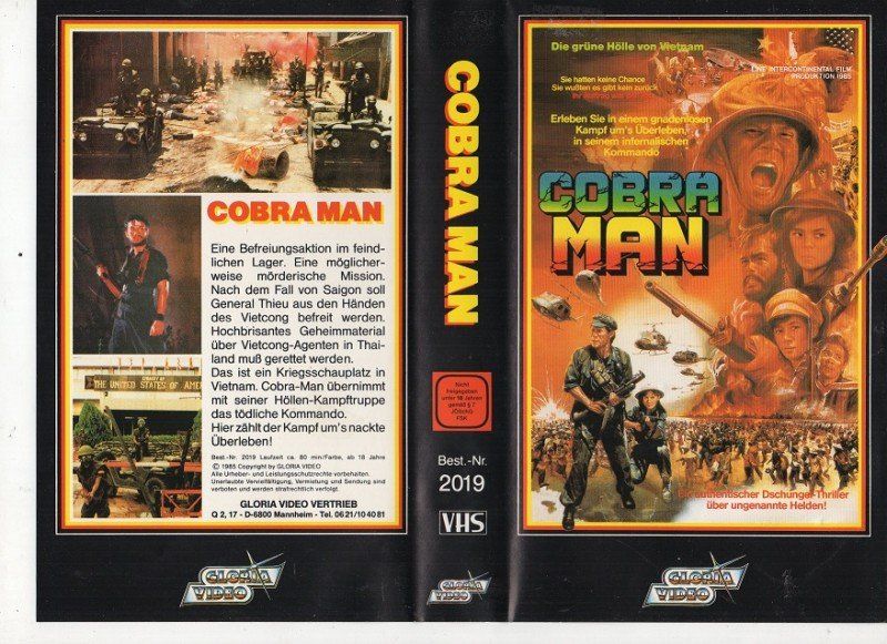 Alle VHS: COBRA MAN  VHS GLORIA Video 2019 – Gebraucht aus Remetschwil von Privatflohmi