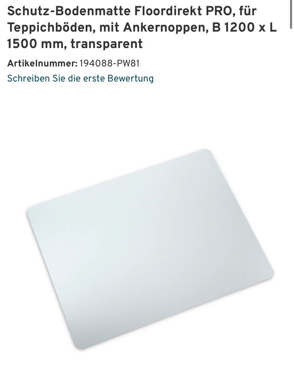 Bürostuhlmatte Für Holzböden – 91x122 Cm, Transparent, Rutschfest, Schützt Vor Kratzern & Abrieb