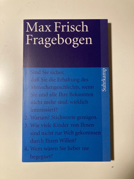 Max Frisch Fragebogen (Neu (gemäss Beschreibung)) in Rapperswil für CHF