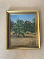 Ölgemälde – Ländliche Landschaft, um 1950