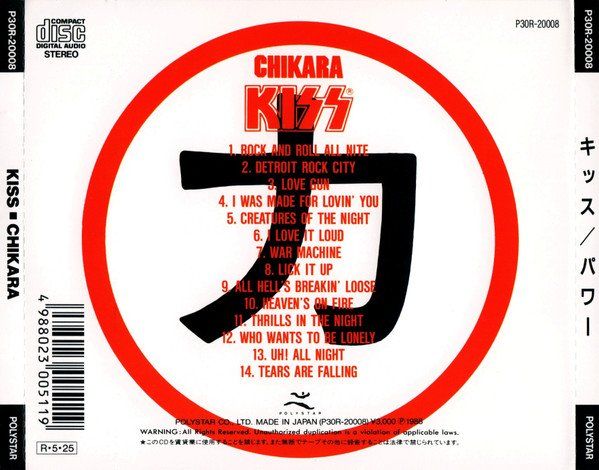 CD: KISS CHIKARA CD P30R-20008 JAPAN Only 1988 – Usato da Gersau venduto da pjs_687j 2