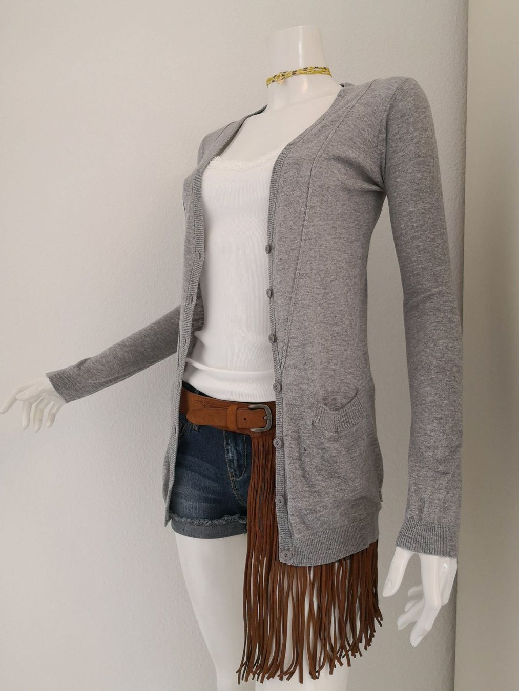 Mango Giacche: 🤩MANGO STRICK-JACKE HELLGRAU LANG & TASCHEN & PRADA P. – Usato da Olten venduto da Naja-Twins-Twins 6