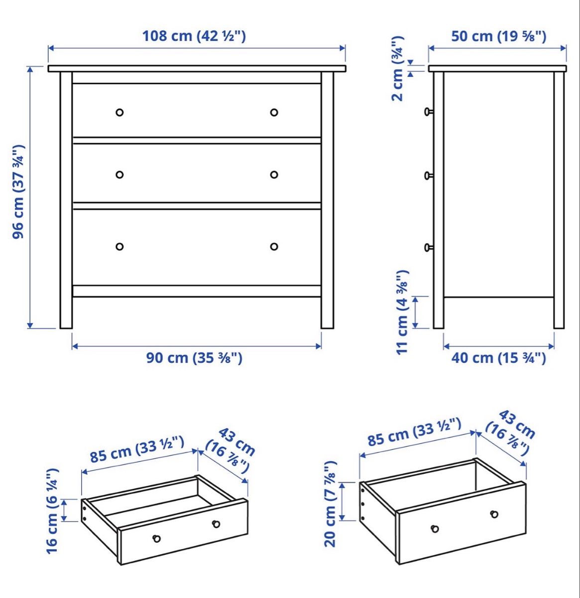 Commodes: HEMNES Kommode mit 3 Schubladen von IKEA – D'occasion à Chur par neg_y8yj 2