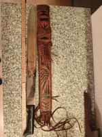 Seltene Machete mit lederner Messerscheide, Unikat 55cm