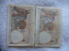Banque de l'Afrique Occidentale 2x 25 Francs, 1939/1942