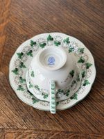 Herend Cup and Saucer Green Leaf Pattern Like New