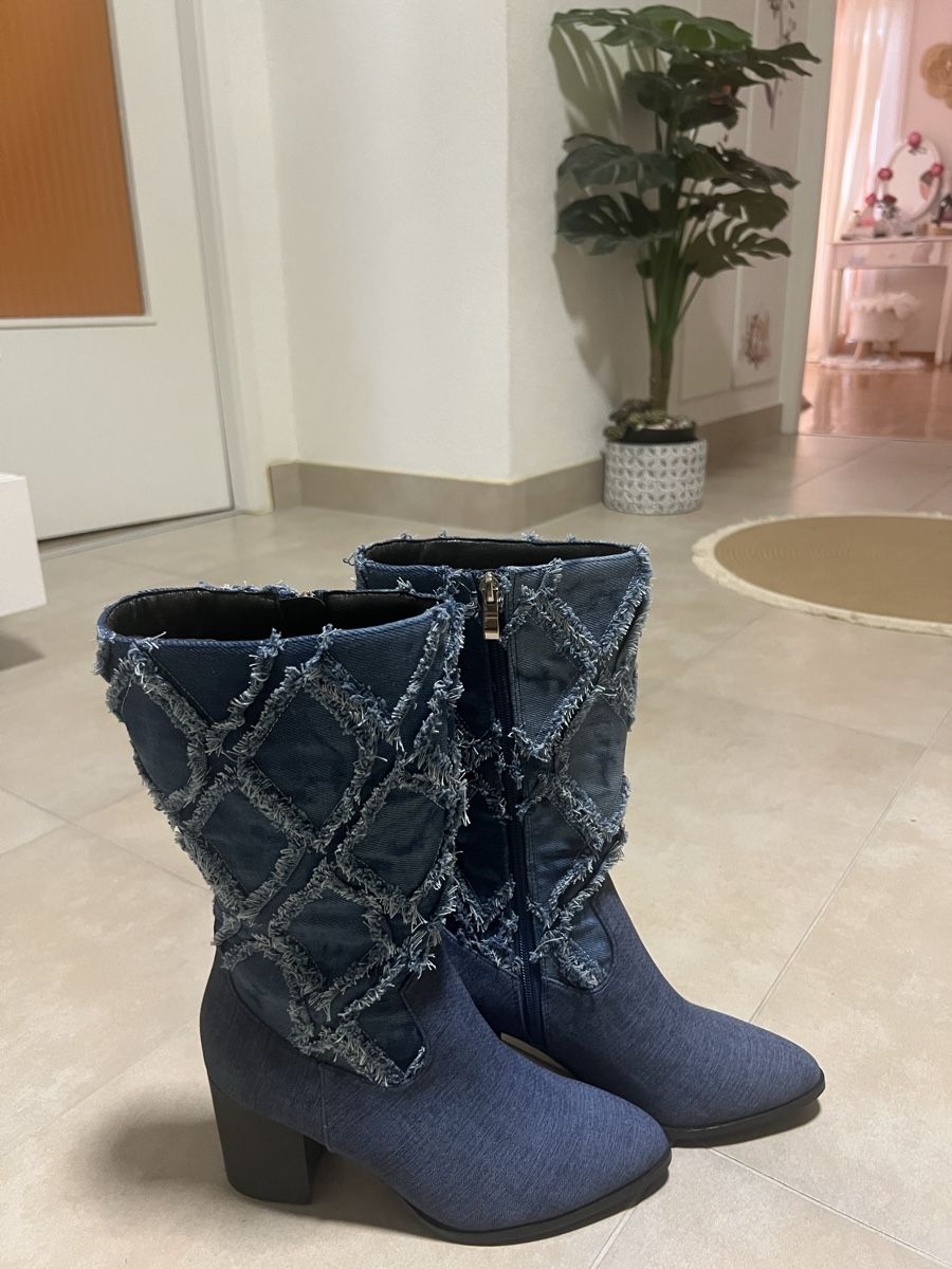Scarpe da donna: Bottes à talons en jean – Nuovo e nell'imballaggio originale da Begnins venduto da dia_m6l2