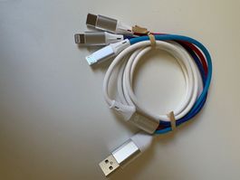 Ladekabel mit 3 verschiedenen Stecker