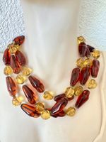 Vintage Murano Traum in Rubinrot & Gold – 106 cm Unikat