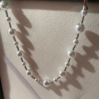 Halskette mit Perlmutt-Perlen 61 cm Silber 925
