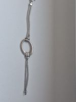 Silver 925 braided bracelet with oval pendant