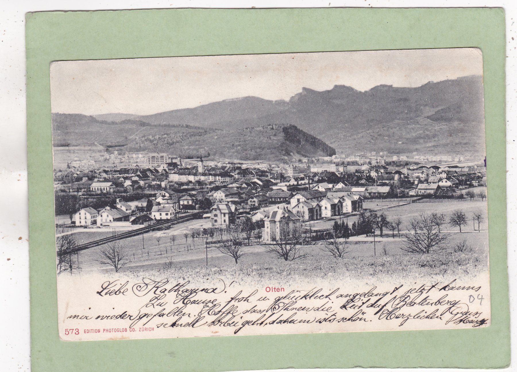 Cartes postales: Olten 1904 – Défectueux à Herisau par Lisegrat2008