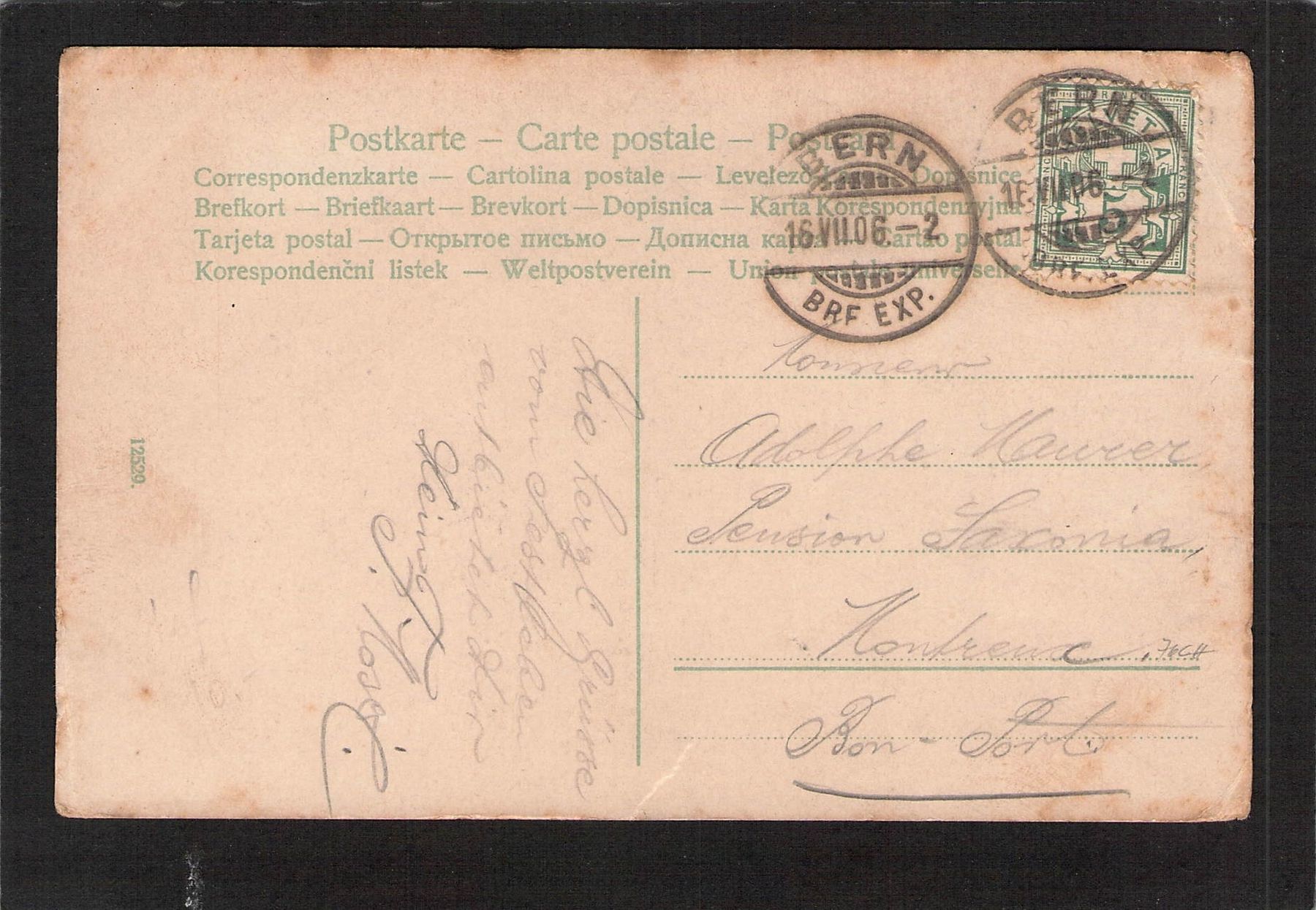 Ansichtskarten: Bärenkarte Eidg. Turnfest Bern 1906  – Gebraucht aus Reichenburg von Pipo-67 1