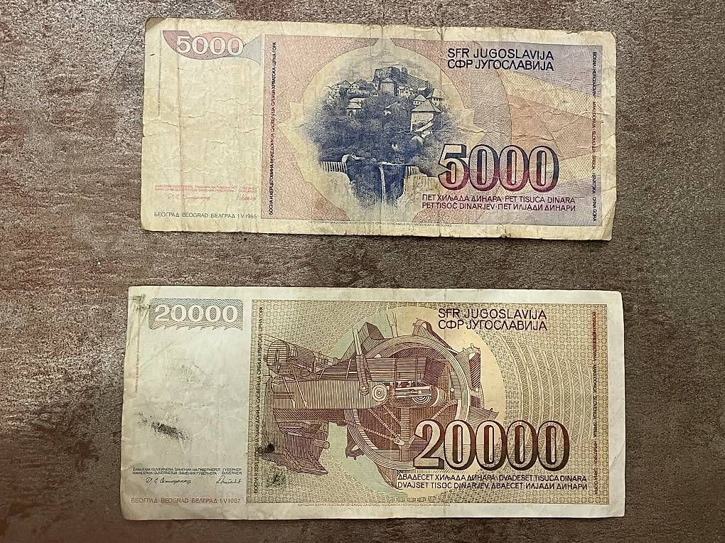 Billets de banque: 5000 und 20000 Dinar – D'occasion à Buchs AG par fpatricia 1