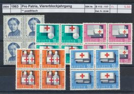 1963 Pro Patria, Viererblockjahrgang, ** postfrisch