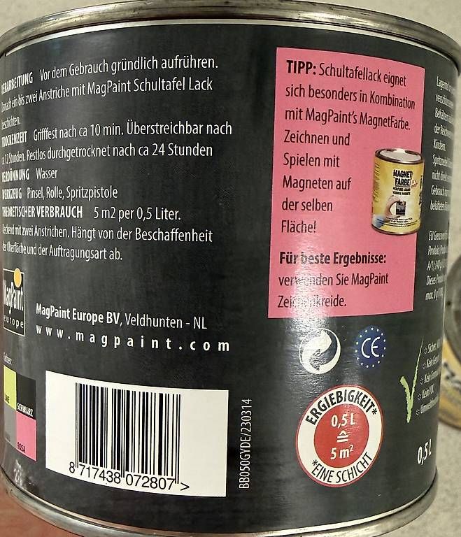 Farben: Magnetfarbe und Schultafellack – Neu und originalverpackt aus Zürich von TomTom2011 2
