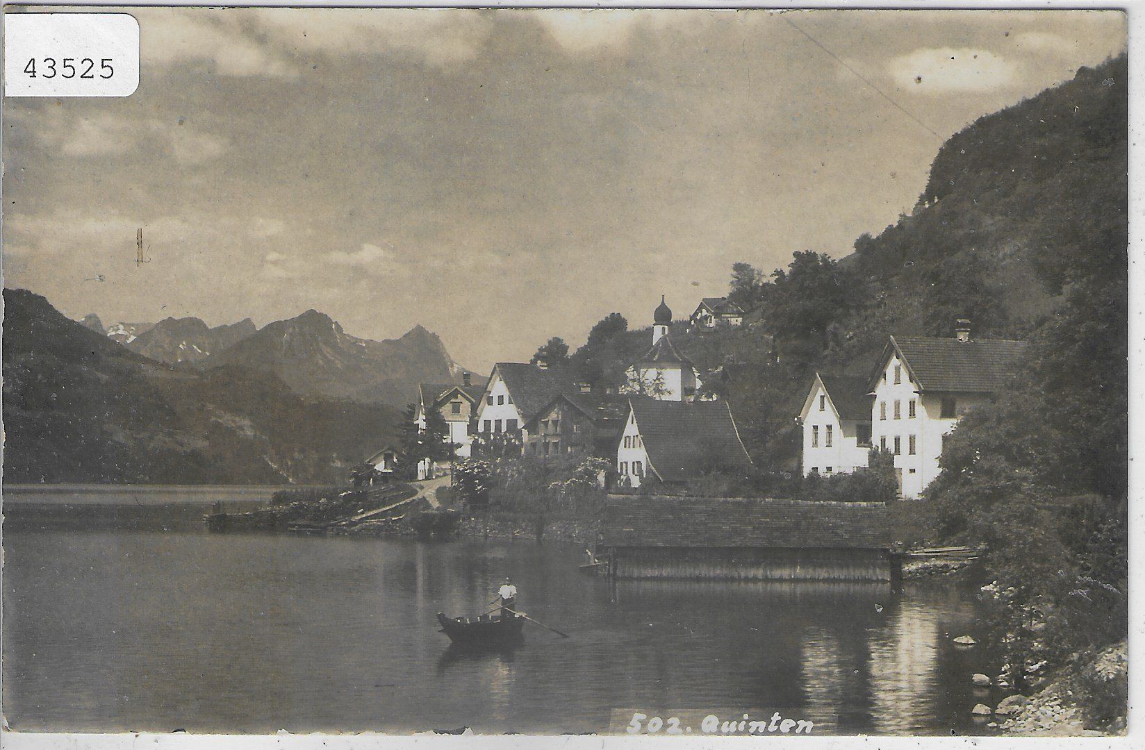 Cartoline postali: Quinten - Dorfpartie am See – Usato da Ettingen venduto da Kartenplanet