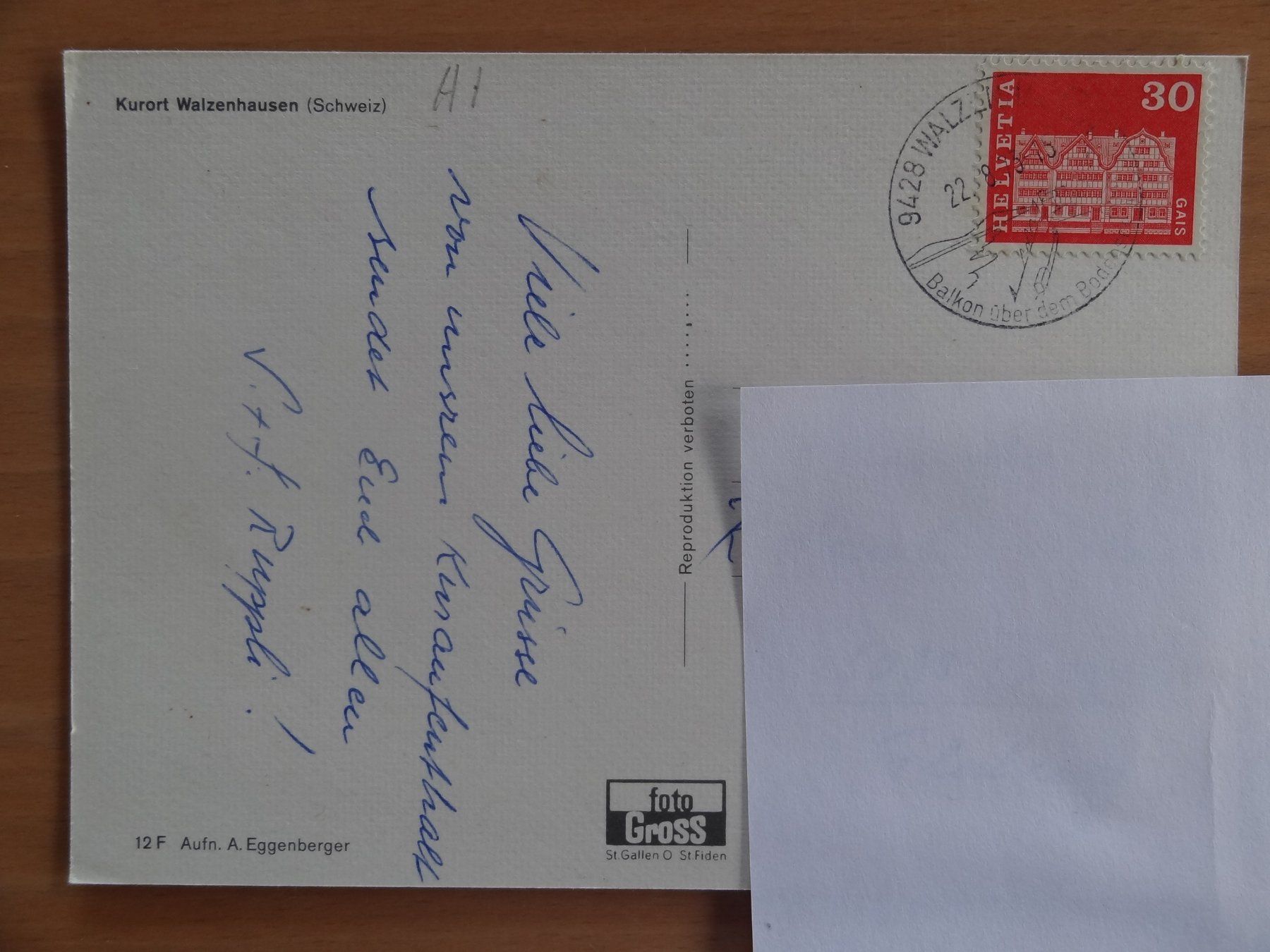 Cartoline postali: Walzenhausen - Kurort - 1973 – Usato da St Léonard venduto da Riglin 1
