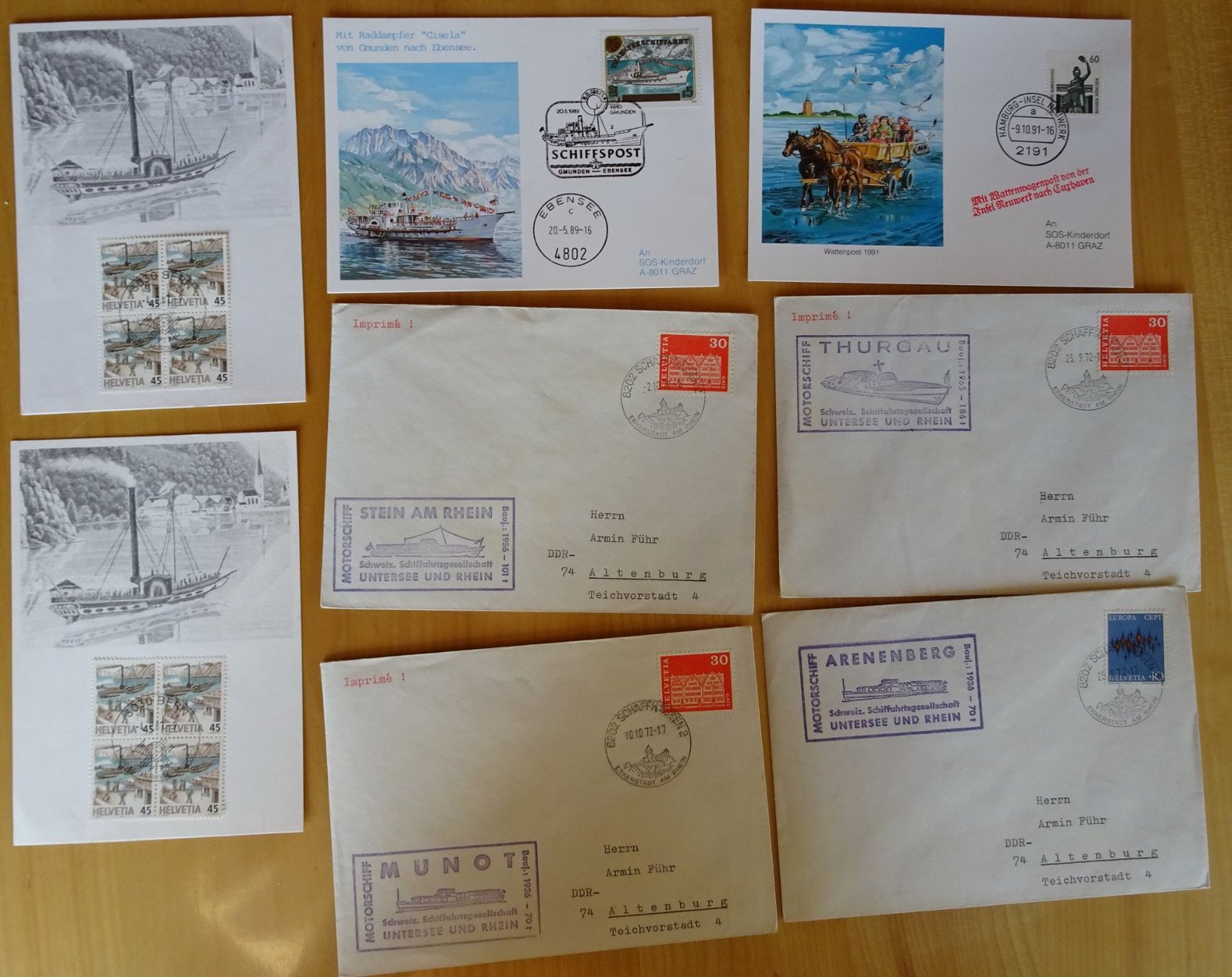 Tutti i francobolli: Philatelie Schifffahrt Couverts, AK Schiffe – Usato da Feldbrunnen venduto da MarcusSO 6