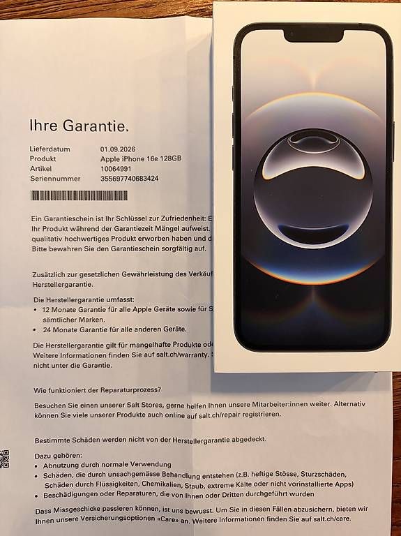 Telefoni cellulari / Smartphones: Iphone 16e 128gb schwarz – Nuovo e nell'imballaggio originale da Jona venduto da eladod